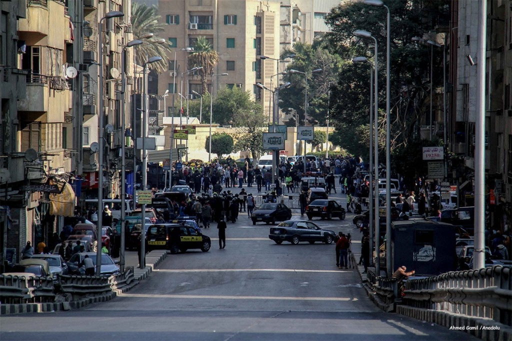 Security forces take security measures at site after an explosion at Saint Mark's Coptic Orthodox Cathedral in Cairo Egypt on December 11 2016