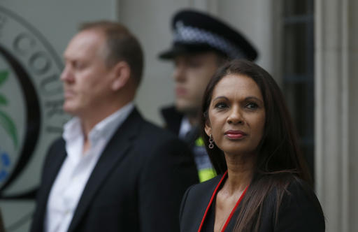 Gina Miller who won a High Court ruling forcing the British government to seek Parliamentary approval before leaving the European Union arrives for the fourth day of legal argument at The Supreme Court in London Thursday