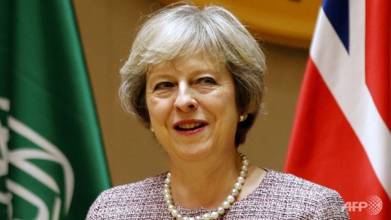 British Prime Minister Theresa May attends a Gulf Cooperation Council summit on Dec 7 2016 in the Bahraini capital Manama