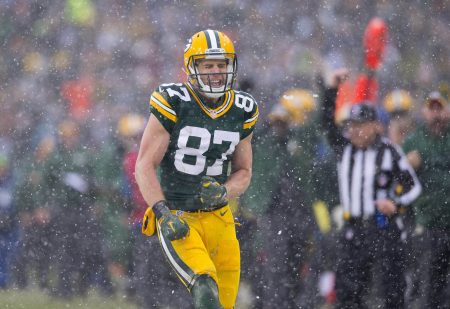 Packers wide receiver Jordy Nelson celebrates after making a catch during the fourth quarter against the Houston Texans at Lambeau Field. Mandatory Credit Jeff Hanisch-USA TODAY Sports