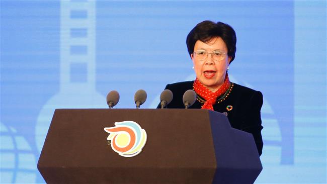 Director General of the World Health Organization Margaret Chan speaks during the opening ceremony of the 9th Global Conference on Health Promotion in Shanghai China