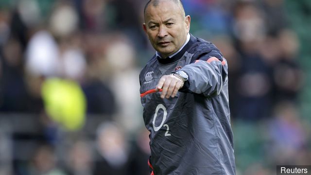 England head coach Eddie Jones gestures during the warm