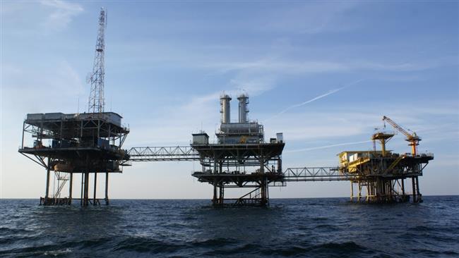 File image of an oil platform in the Persian Gulf