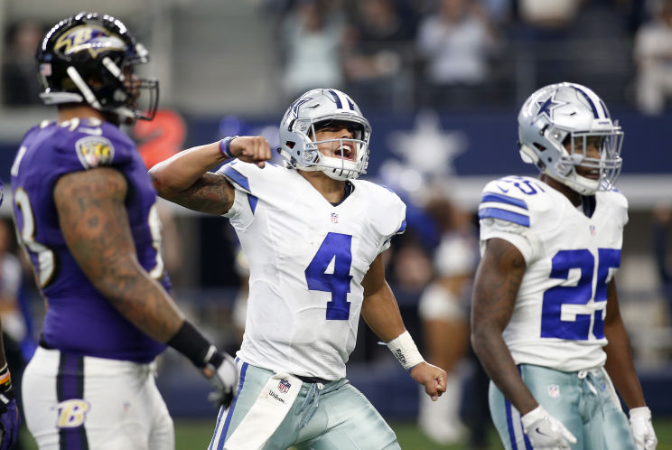 Cowboys rookie quarterback Dak Prescott bounces back from a rough start to go 14-of-15 in the second half