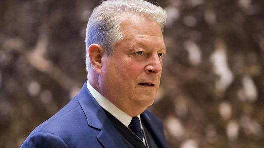 Former US Vice President Al Gore arrives at Trump Tower in New York