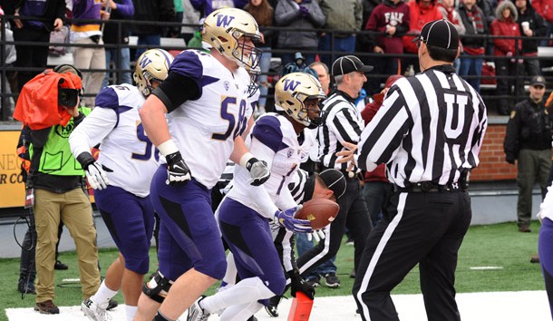 Nov 25 2016 Pullman WA USA Washington Huskies wide receiver John Ross celebrates a touchdown against the Washington State Cougars during the first half at Martin Stadium