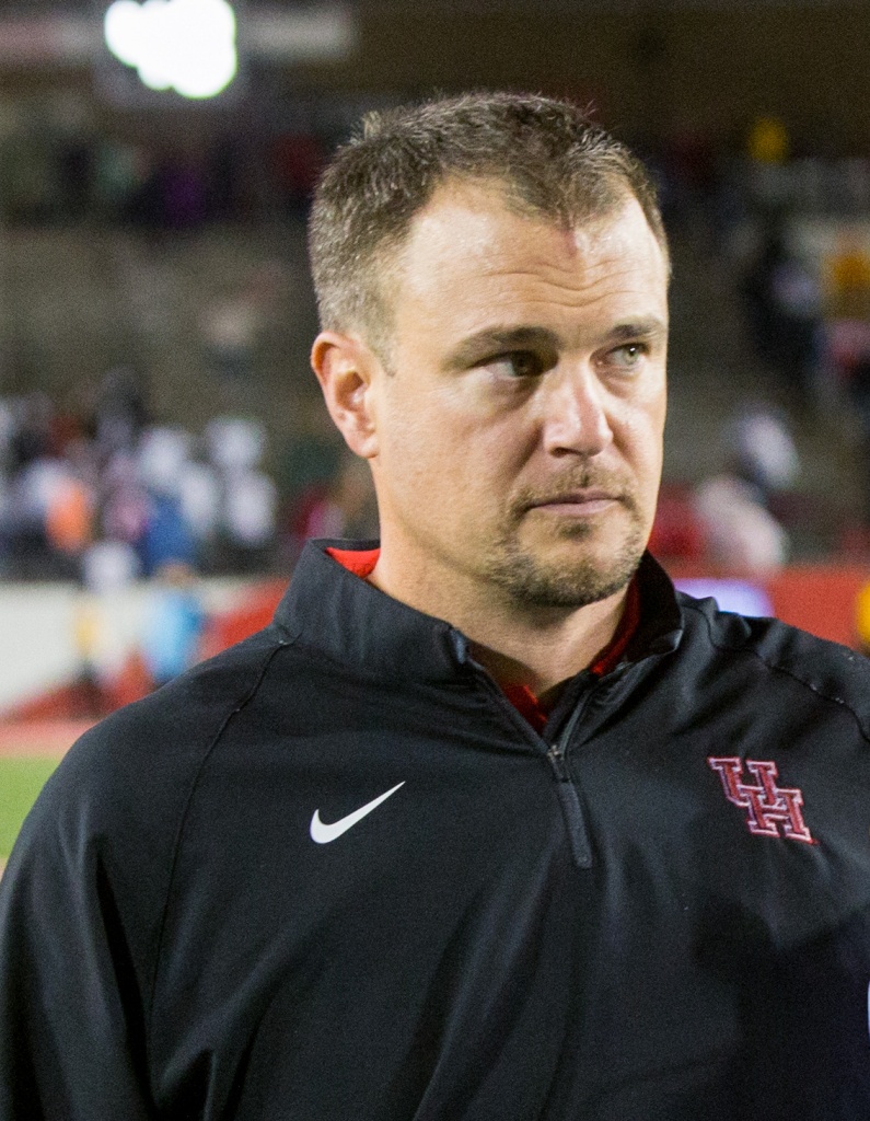 Houston head coach Tom Herman walks off the field after an NCAA college football game against Cincinnati at TDECU Stadium Saturday Nov. 7 2015 in Houston. Houston defeated Cincinnati 33-30