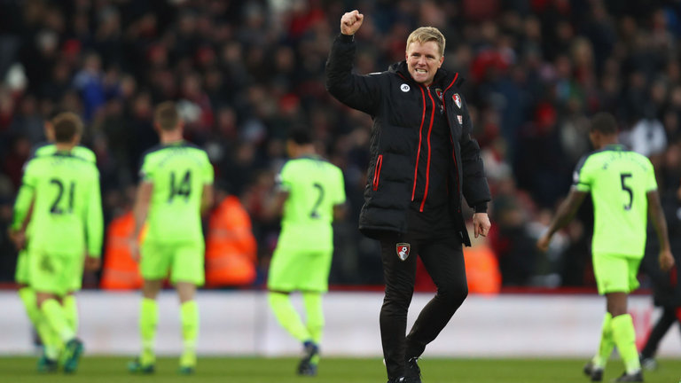 Howe salutes the fans after Bournemouth's comeback at the Vitality Stadium