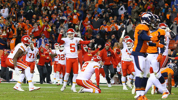 Dustin Colquitt reaction to Cairo Santos game-winning field goal