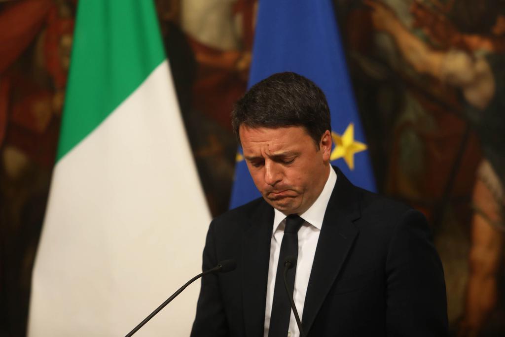 Italy's Prime Minister Matteo Renzi announces his resignation after voters struck down a referendum on constitutional reforms