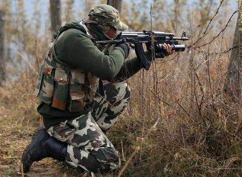 Jammu Militants today opened heavy fire at an army camp in Nagrota on the outskirts of the city leaving two jawans dead