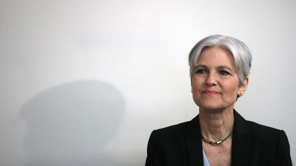 Jill Stein at a press conference at the National Press Club in Washington D.C. in August