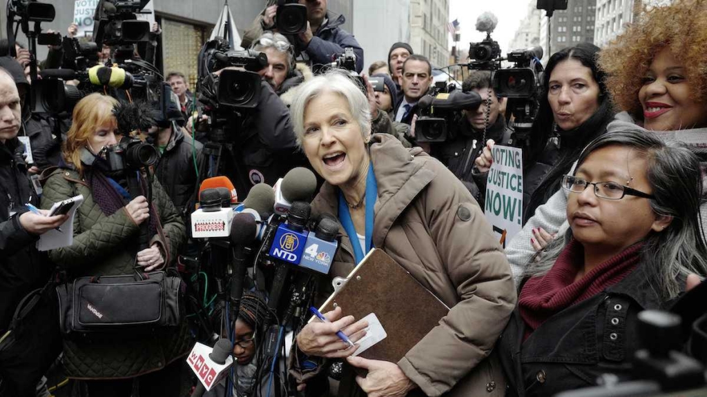 Jill Stein the presidential Green Party candidate speaks at a news conference in front of Trump Tower Monday Dec. 5 2016 in New York