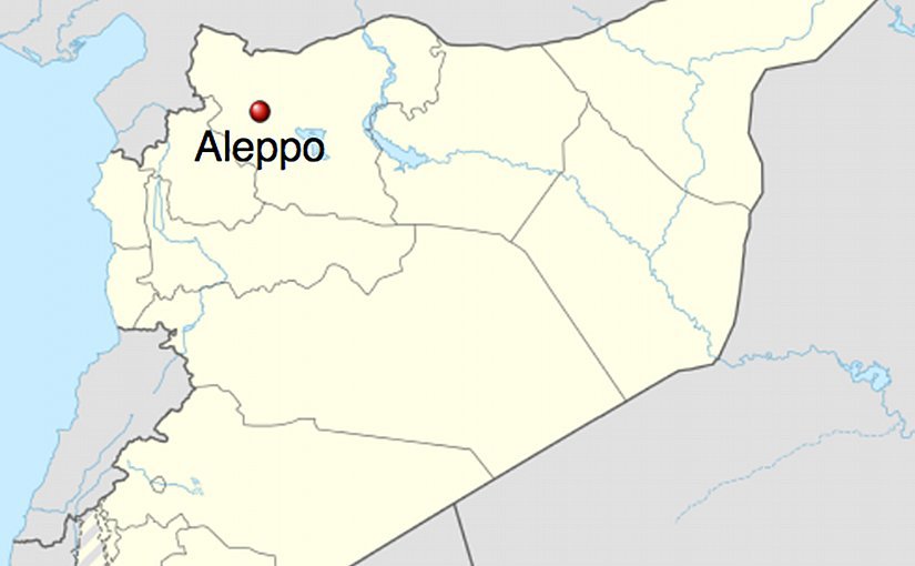 Location of Aleppo in Syria. Source Wikipedia Commons