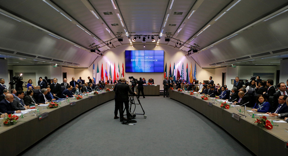 A general view of the beginning of a meeting of the Organization of the Petroleum Exporting Countries in Vienna Austria