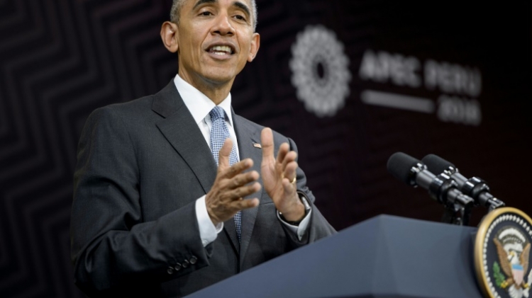 Le président américain Barack Obama lors d'une conférence de presse le 20 novembre 2016 à Lima