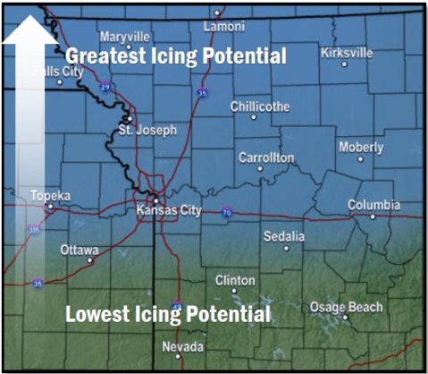 On Friday ice and freezing drizzle is possible in the Kansas City area