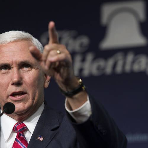 Mike Pence addresses the Heritage Foundation's 2016 President's Club Meeting in Washington Tuesday Dec. 6 2016