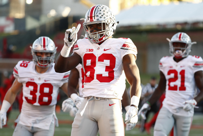 Ohio State's Terry Mc Laurin gestures after tackling Maryland punt returner Teldrick Morgan in the first half of an NCAA college football game in College Park Md. Saturday Nov. 12 2016