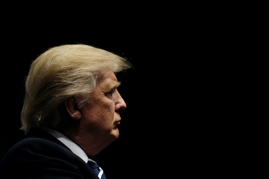 President-elect Donald Trump speaks during a stop at US Bank Arena