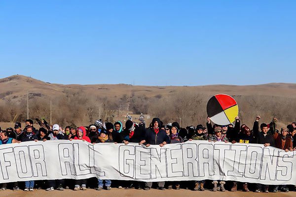 Standing Rock protestors come together to fight for furture generations and protest big oil companies near Cannon Ball North Dakota on Nov. 13