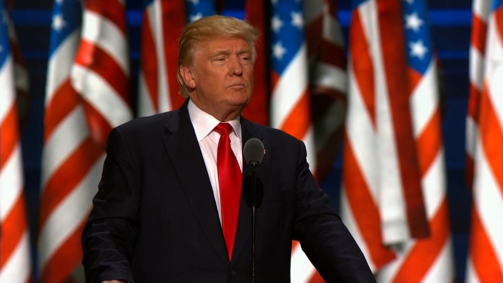 President Elect Trump speaking after he accepted the nomination for president of the United States at the Republican National Convention in Cleveland Ohio on Thursday