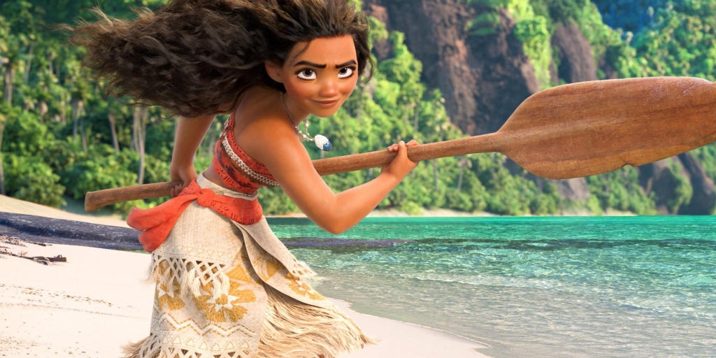 The title character pals around with a demi-god learns to sail and saves her civilization in'Moana