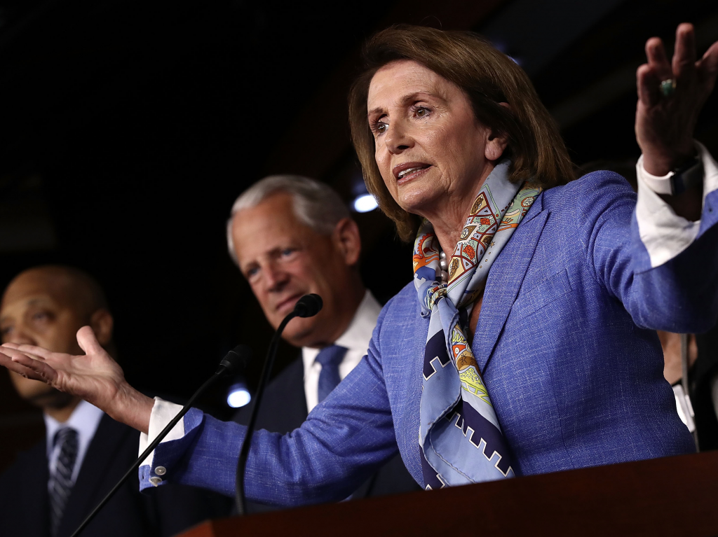 House Democratic Leader Nancy Pelosi speaks during a press conference at the U.S. Capitol