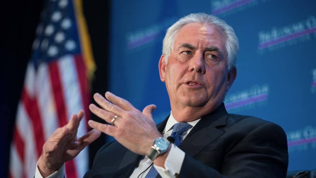 ExxonMobil chairman and CEO Rex Tillerson speaks in March 2015 at a discussion organized by the Economic Club of Washington. President-elect Donald Trump is expected to name Tillerson as his nominee for secretary of state today