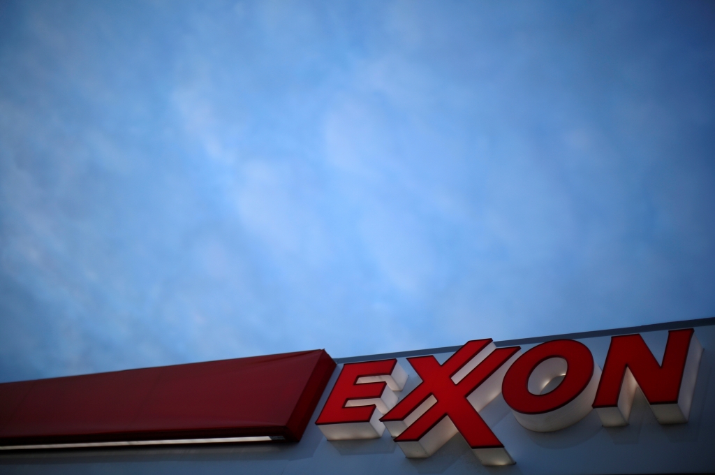 An Exxon sign is seen at a gas station in the Chicago suburb of Norridge Illinois U.S