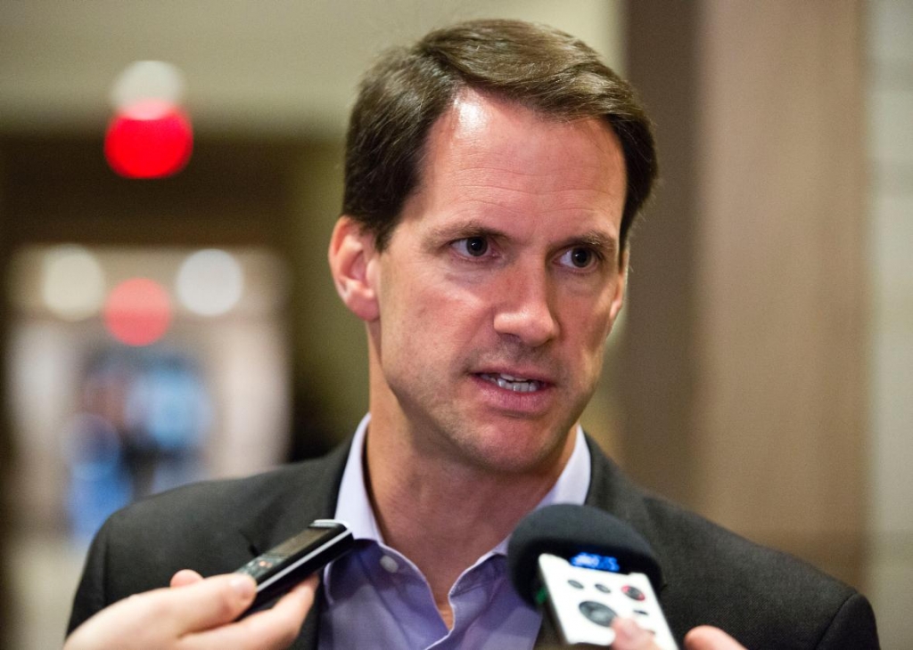 U.S. Representative Jim Himes speaks to the media after attending a closed meeting for members of Congress on the situation in Syria at the U.S. Capitol in Washingt