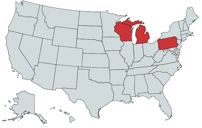 How will recounts work in Wisconsin, Michigan and Pennsylvania?