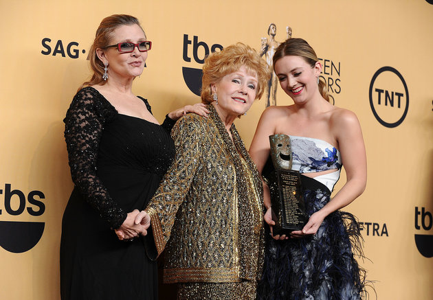 Jason La Veris via Getty Images
Billie Lourd with her mother and grandmother in 2015