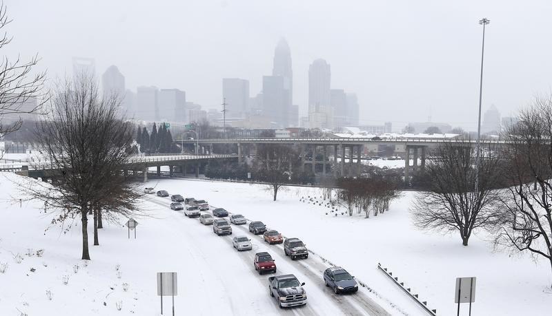 Snowy Charlotte skyline