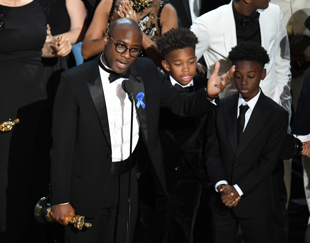 “Moonlight” writer and directer Barry Jenkins along with actors Jaden Piner and Alex R. Hibber