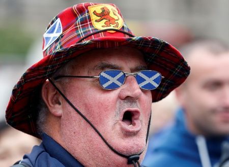 A supporter of the'Yes campaign reacts in George Square after the referendum on Scottish independence in Glasgow