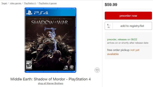 Monolith sequel Middle Earth: Shadow of War leaked by US retailer