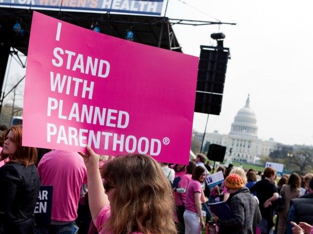 A pro Planned Parenthood protester in Washington