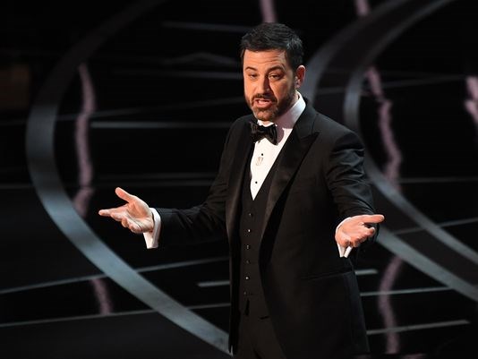 Jimmy Kimmel delivers opening remarks during the 89th Academy Awards