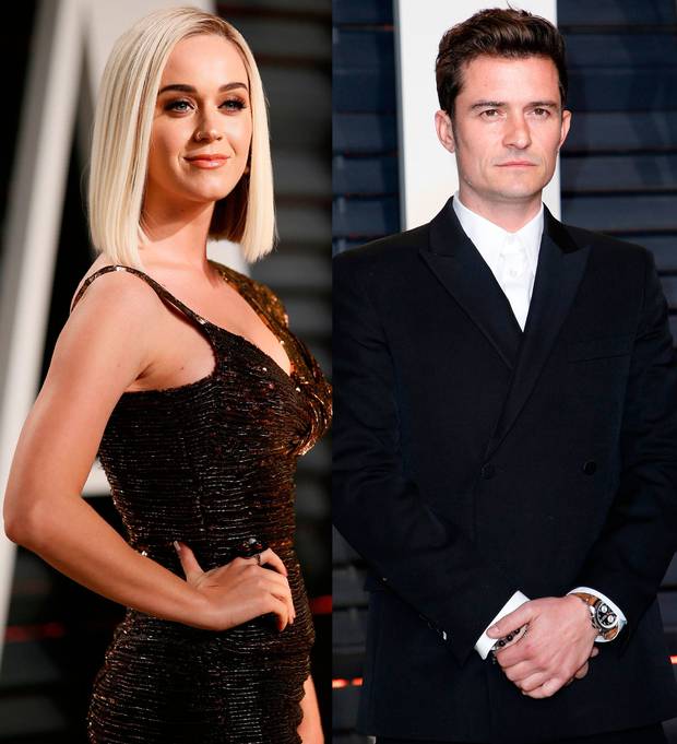 Katy Perry left and Orlando Bloom right