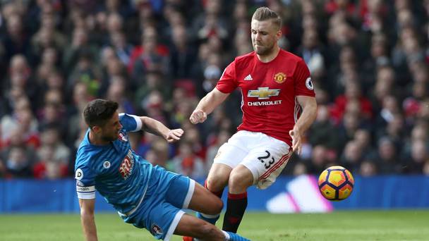 Luke Shaw right was restored to the Manchester United starting line-up against Bournemouth