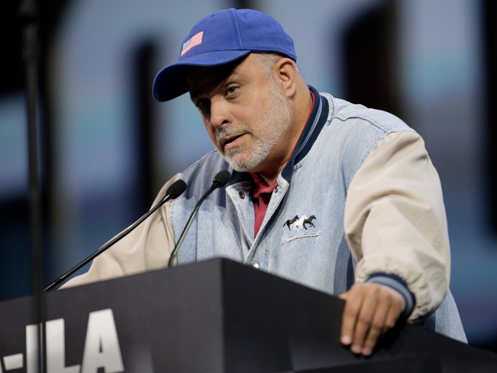 Mark Levin addresses the National Rifle Association's conference in 2014. AP