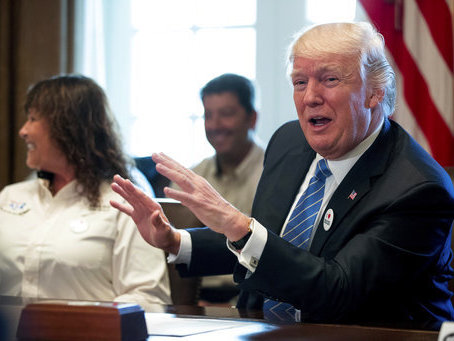 President Donald Trump meets with truckers and industry CEOs regarding health care on Thursday at the White House