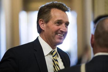 Senator Jeff Flake from Arizona is one Republican whom Democrats would have to unseat in 2018 to gain a majority