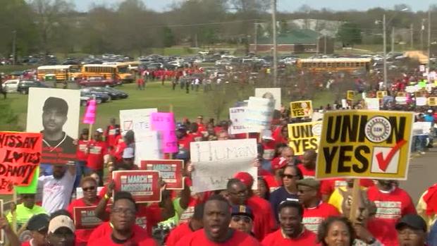 Sen. Bernie Sanders Danny Glover Rally Workers at Miss. Nissan Plant