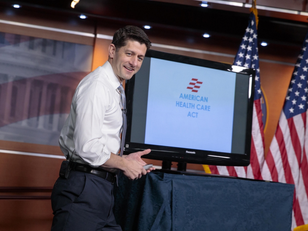 House Speaker Paul Ryan uses charts and graphs to make his case for the GOP's plan to repeal and replace the Affordable Care Act