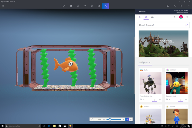 Microsoft’s latest update to Windows 10 includes Paint 3D a new look at the classic drawing program