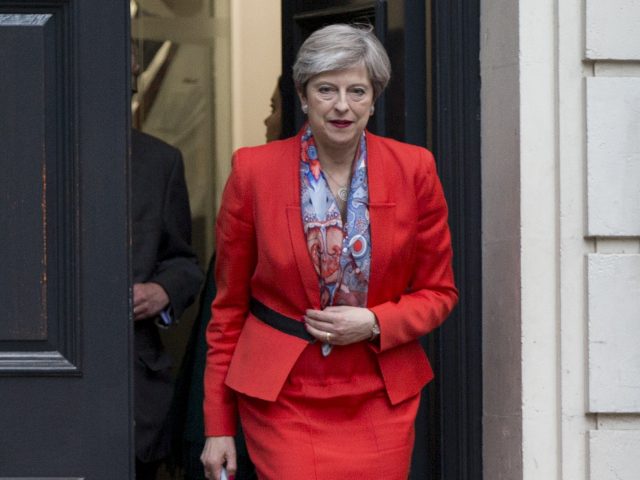 Prime Minister Theresa May leaves Conservative Party HQ in Westminster London as her future as Prime Minister and leader of the Conservatives was being openly questioned after her decision to hold a snap election disastrously backfired