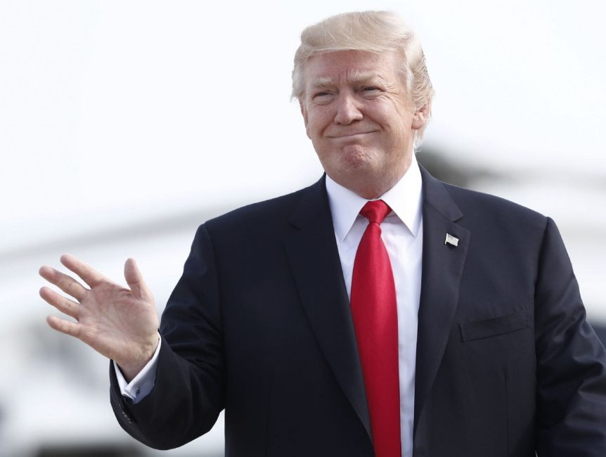 U.S. President Donald Trump lashed out at The Washington Post on Saturday before he departed for the commissioning ceremony of the aircraft carrier USS Gerald R. Ford