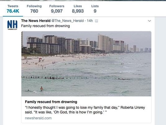 Panama City Beach: A family of nine saved from drowning by a human chain